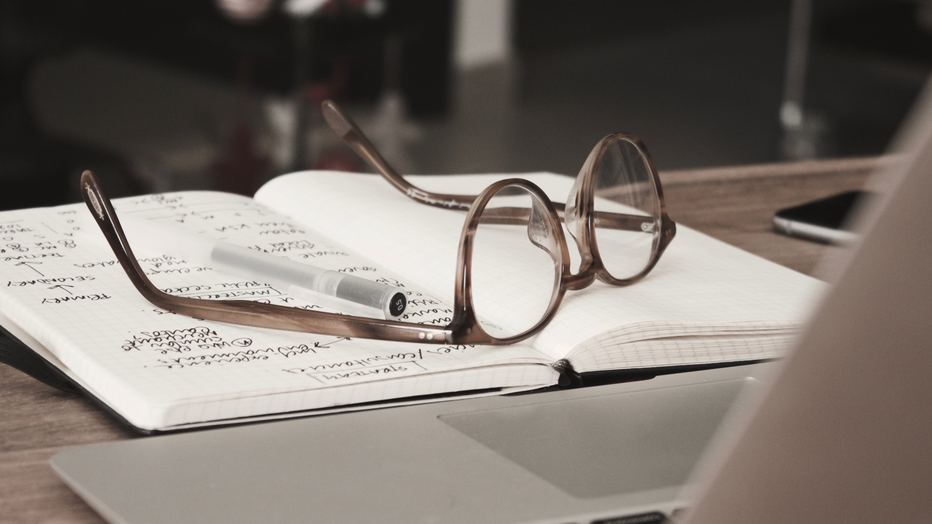 Eyeglasses on a book 